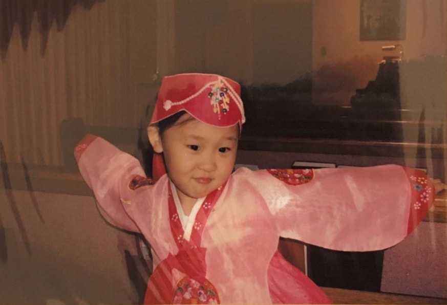 In traditional Korean hanbok